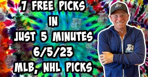MLB NHL Best Bets for Today Picks & Predictions Monday 6/5/23 | 7 Picks in 5 Minutes